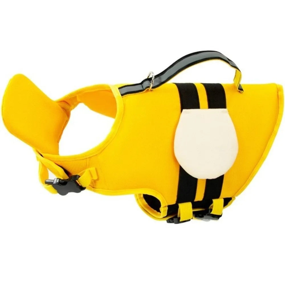 Practical Adjustable Dog Life Jacket Cartoon Waterproof Dog Swimsuit Safety Handle High Buoyancy Dog Swimming Suit Water Sports