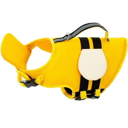 Practical Adjustable Dog Life Jacket Cartoon Waterproof Dog Swimsuit Safety Handle High Buoyancy Dog Swimming Suit Water Sports