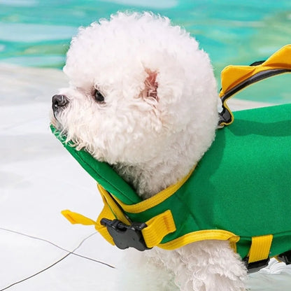 Practical Adjustable Dog Life Jacket Cartoon Waterproof Dog Swimsuit Safety Handle High Buoyancy Dog Swimming Suit Water Sports