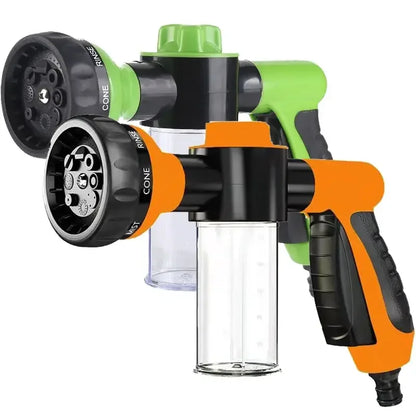 8-in-1 Pressure Hose Nozzle Foam Gun - Versatile Jet Spray Gun and Soap Dispenser for Garden, Pet Care, and Vehicle Washing