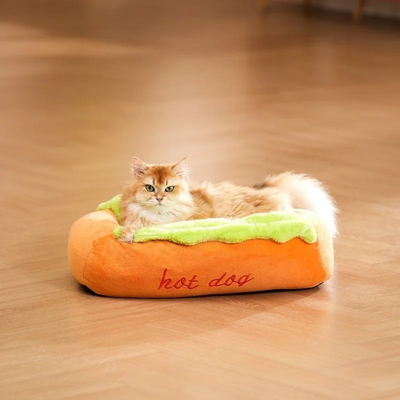 Pet Bed Hot Dog House Lounger Bed Kennel Mat Soft Fiber Pet Dog Puppy Warm Removable Washable Waterlon for Cats