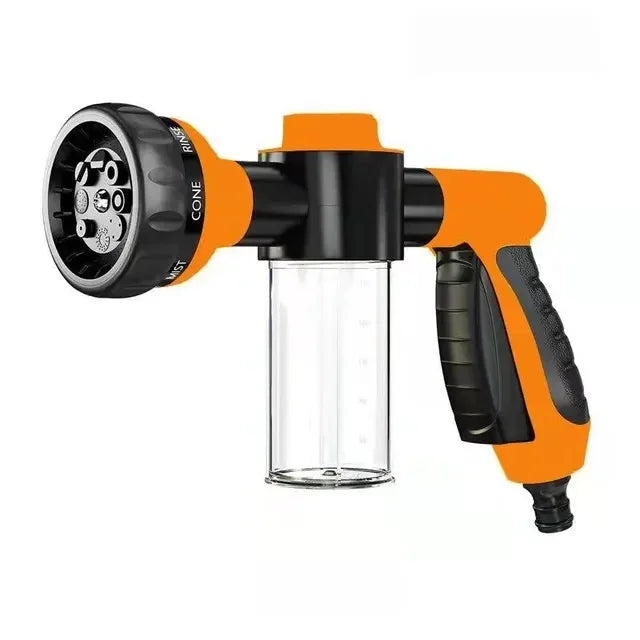8-in-1 Pressure Hose Nozzle Foam Gun - Versatile Jet Spray Gun and Soap Dispenser for Garden, Pet Care, and Vehicle Washing