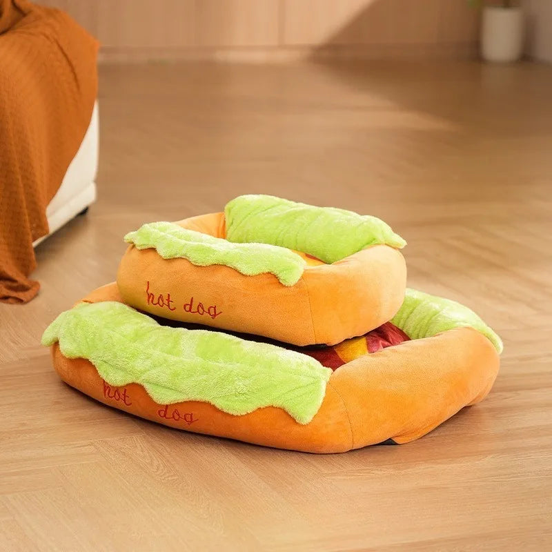 Pet Bed Hot Dog House Lounger Bed Kennel Mat Soft Fiber Pet Dog Puppy Warm Removable Washable Waterlon for Cats