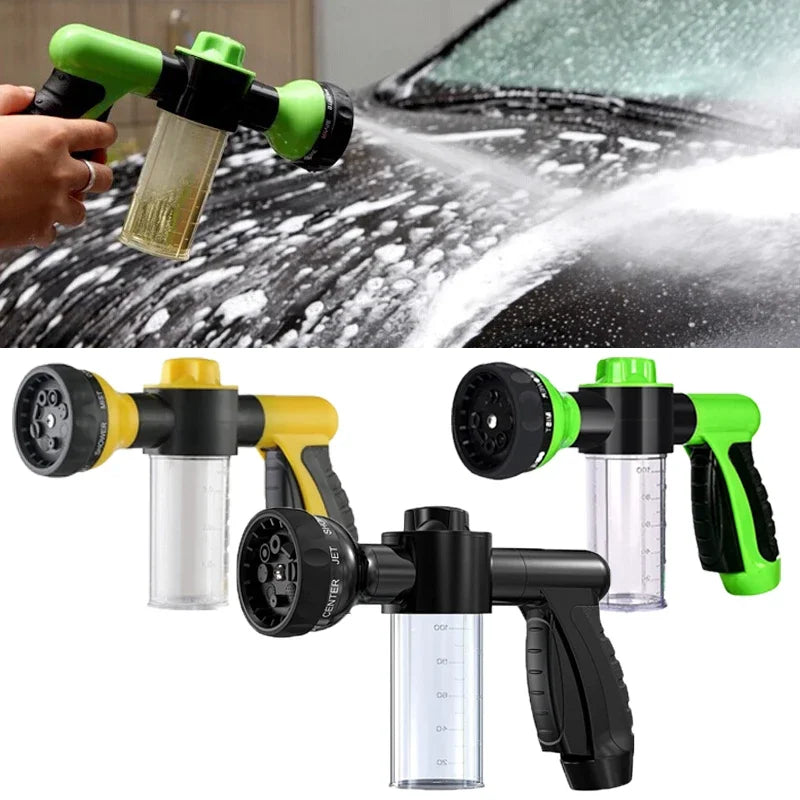 8-in-1 Pressure Hose Nozzle Foam Gun - Versatile Jet Spray Gun and Soap Dispenser for Garden, Pet Care, and Vehicle Washing