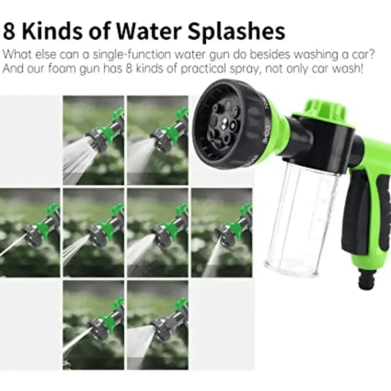 8-in-1 Pressure Hose Nozzle Foam Gun - Versatile Jet Spray Gun and Soap Dispenser for Garden, Pet Care, and Vehicle Washing