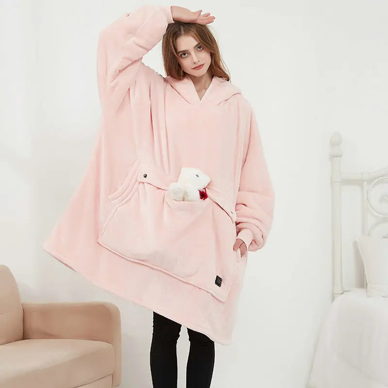 Heating Electric Blanket USB Rechargeable Sweater Pullover Heating Couple Home Clothes Thickened plus Size Hooded