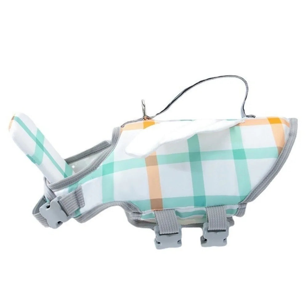 Practical Adjustable Dog Life Jacket Cartoon Waterproof Dog Swimsuit Safety Handle High Buoyancy Dog Swimming Suit Water Sports